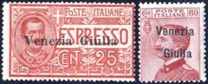 1918-19, francobolli italiani con ... 