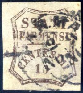 1859, Governo Provvisorio, 10 c. bruno, ampi ... 