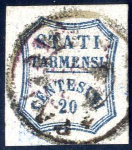 1859, Governo Provvisorio, 20 c. azzurro, ... 