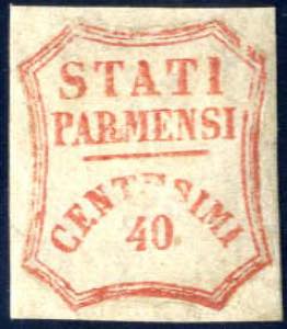 1859, Governo Provvisorio, 40 c. vermiglio, ... 