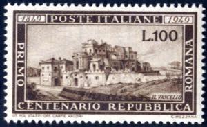 1949, Repubblica Romana 100 L. bruno, nuovo ... 