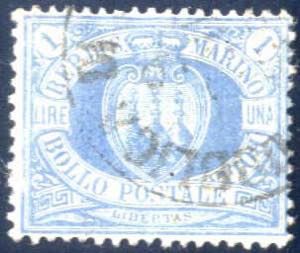 1894-99, 1 L. oltremare usata con parte di ... 