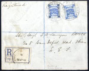 1918, Remmandierter Brief vom Feldpostoffice ... 