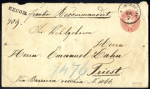 1863/64, Rekommandierter Umschlag 50 Kr. ... 