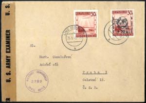 1946, LINZ (DONAU) 9, Auslandsbrief der 1. ... 