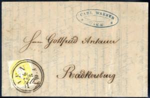 1863, Drucksache mit 2 Kreuzer gelb, Pracht, ... 