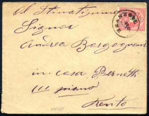 Branzoll 2.9. 1888, je ein 5 Kreuzer Brief ... 