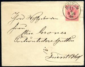 Brixen 1883, Lot mit 5 Kreuzer Brief und ... 
