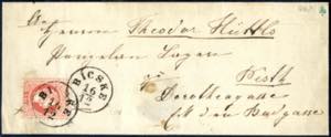 BICSKE 16.12. 1867, 5 Kreuzer Brief nach ... 