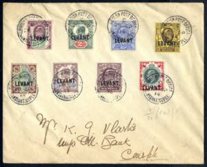 1914, König Edward VII, Brief mit 8 Marken ... 