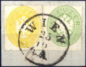 1863, Briefstück mit 2 Kreuzer dunkelgelb ... 