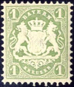 1875, 1 Kr. dunkelgrün mit Wz. 2 (weite ... 
