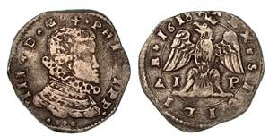MESSINA. Filippo III, 1598-1621., Da 4 tarí ... 
