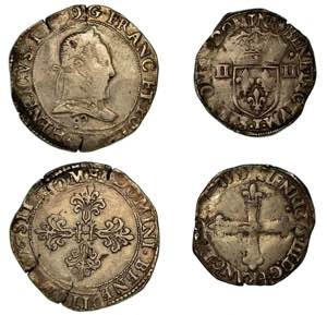 FRANCIA. Lotto di due monete.,  - Henri III, ... 