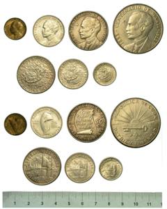 CUBA. Lotto di sette monete. Peso 1953 - 50 ... 