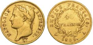 FRANCIA. NAPOLEON I, 1801-1815. 40 Francs ... 