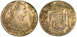 PERU. CARLOS IV, 1788-1808. 8 Reales 1793. ... 