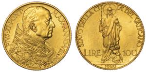 VATICANO. PIO XI, 1922-1939. 100 Lire ... 