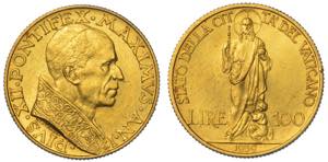 VATICANO. PIO XII, 1939-1958. 100 Lire ... 