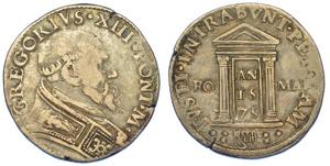 ROMA. GREGORIO XIII, 1572-1585. Testone ... 