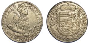 AUSTRIA. FERDINAND, 1564-1595. Thaler.Busto ... 