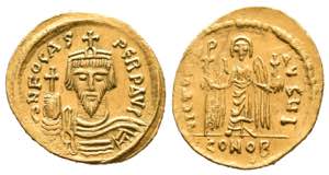 Phocas. (602-610 AD). Gold solidus. ... 