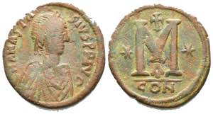 Anastasius I. 491-518. AE follis 
.

