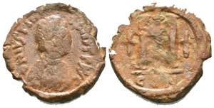 Justinian I (A.D. 527-565), AE Follis,
.

