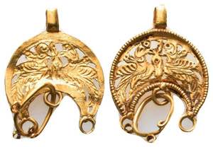 Byzantine large Decorated Gold Ear rings, ... 