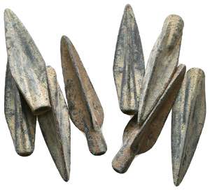 
Lot of 4 Ancient Bronze Arrow Heads. Ae
