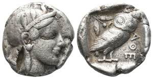ATTICA. Athens. Circa 454-404 BC.AR ... 