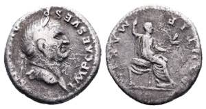 Vespasianus (69-79 AD). AR Denarius 
.

