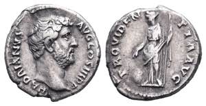 Hadrianus (117-138 AD). AR Denarius
.

