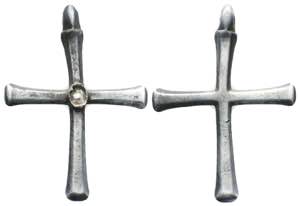 Byzantine Silver Cross Pendant , Circa 6th - ... 