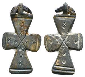 Byzantine Bronze Cross Pendant , Circa 6th - ... 