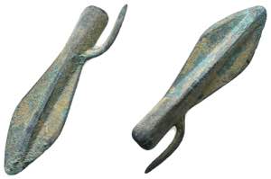 Ancient Bronze Arrow Heads. Ae