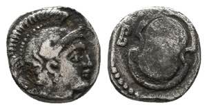 Greek AR Silver Obol, Ca. 350-300 BC..