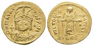 MAURICE TIBERIUS (582-602). GOLD Solidus. ... 
