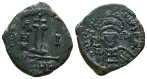 Justinian I. 527-565. Æ  Half Follis