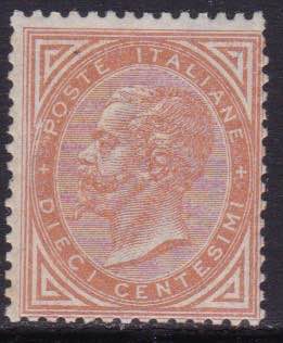 1863 - V. Emanuele II, 10 c. ocra ... 