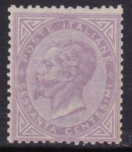 1863 - V. Emanuele II, 60 c. lilla ... 
