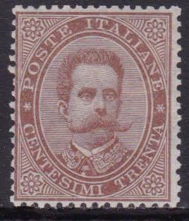 1879 - Umberto I 30 c. bruno n. ... 
