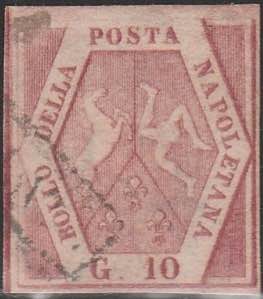 1858 - 10 gr. rosa brunastro n. ... 