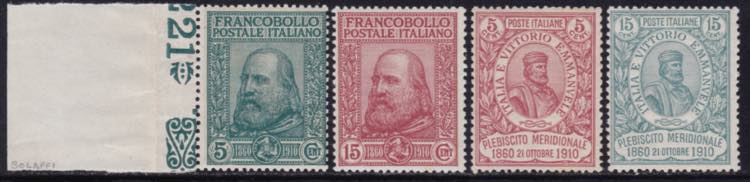 1910 - Garibaldi, n° 87/90. Cert. ... 
