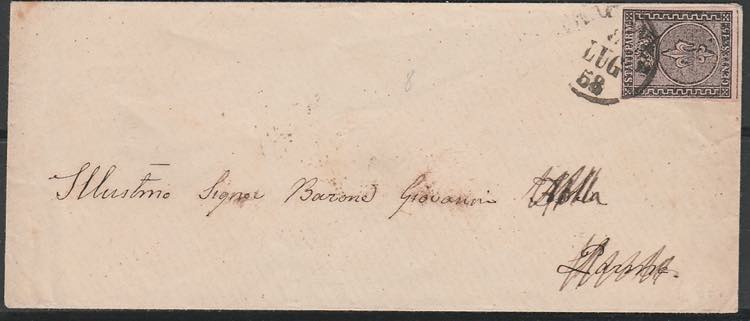 1858 Lettera per Parma, affrancata ... 