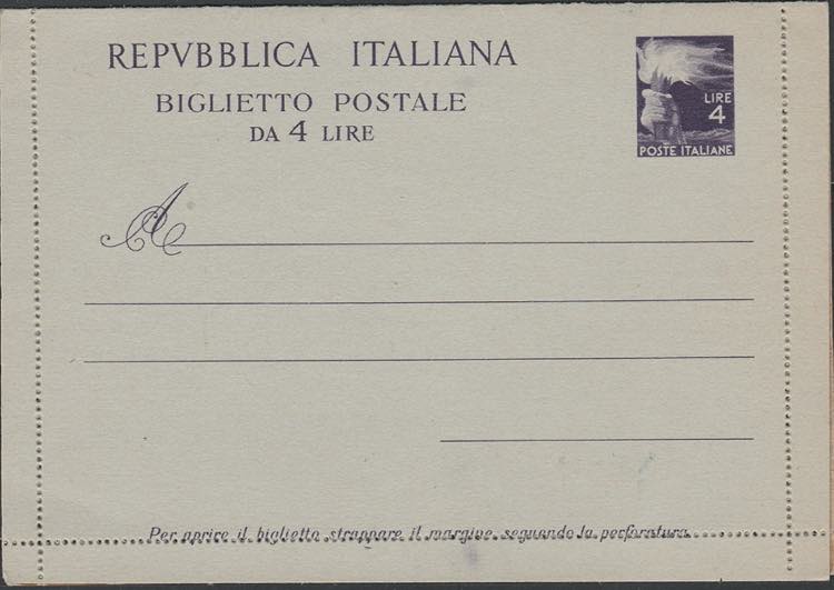 1946 biglietto postale Democratica ... 