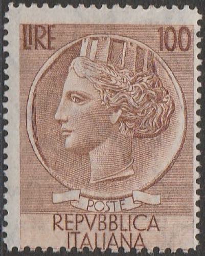 1955 - 100 Lire bruno dentellato ... 