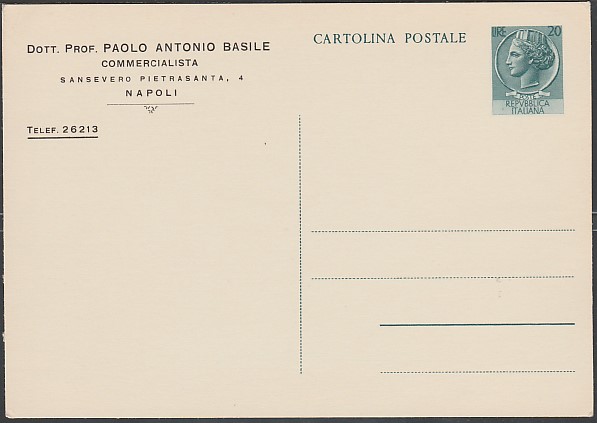 1953 intero postale siracusana ... 