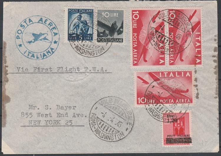 1946 Lettera di posta aerea 1° ... 