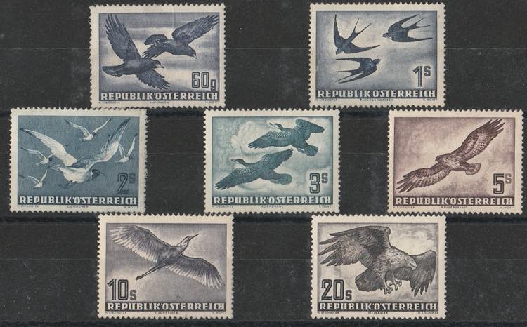 1950-53 - Posta aerea, uccelli n. ... 